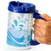 Hospital Cup Plum Hill 20oz Blue Bottle with Lid, Straw & Handle-1