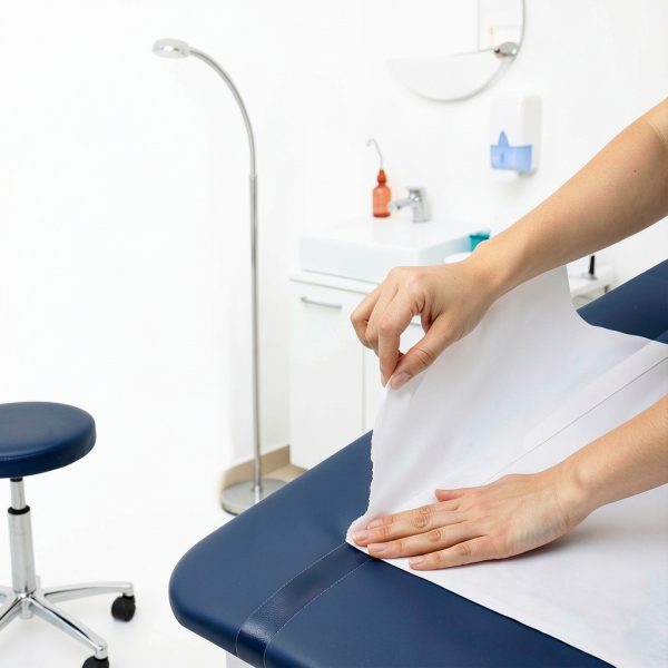 McKesson Medical Exam Table Paper [12 Rolls] - Bed Table Sheet Cover Ideal for Diaper Changing, Waxing, Nursing, Chiropractor, Tracing - Premium Crepe Paper Roll - White, 21 in x 125 ft-5