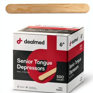 Dealmed 6 Inch Senior Tongue Depressors - 500 Non Sterile Wood Sticks-0